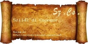 Sziládi Csongor névjegykártya
